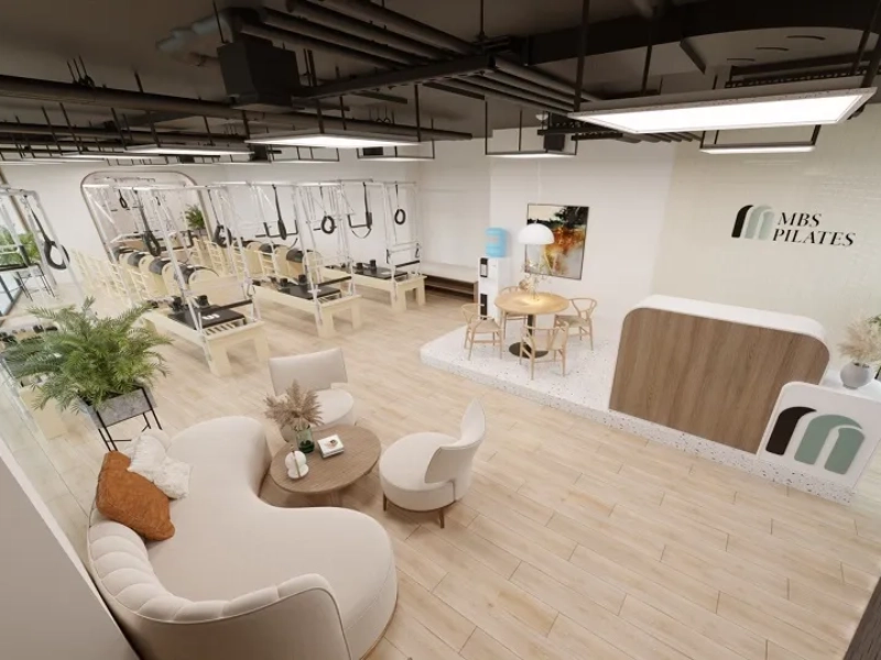 Không gian phòng tập rộng rãi với diện tích lên đến 500m2