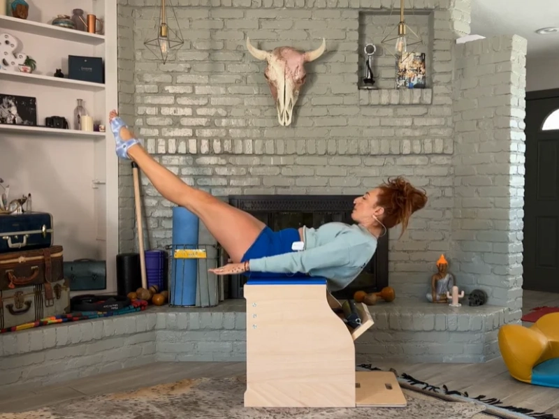 Pilates Hundred exercise on the Wunda Chair