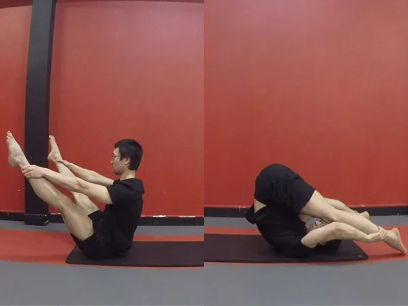 Instructions for performing the Open Leg Rocker.