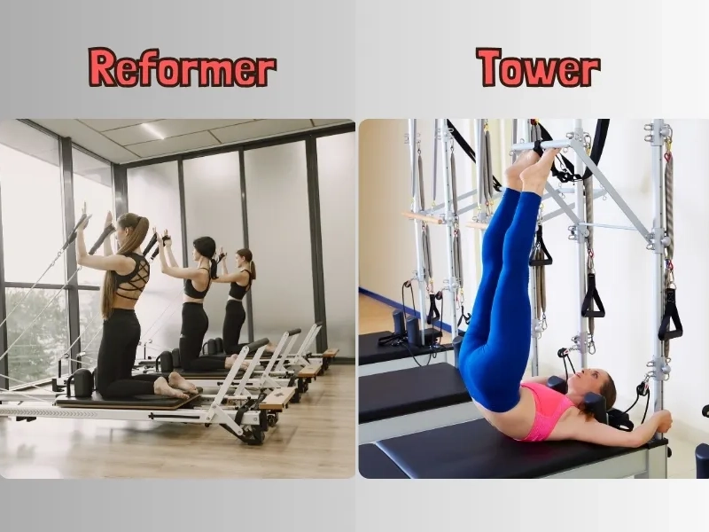 Comparison between Pilates Reformer and Pilates Tower.