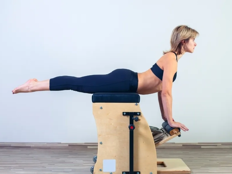 The Pilates Wunda Chair is a compact piece of equipment, suitable for small spaces.