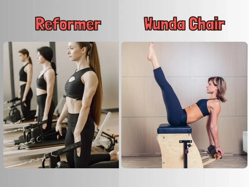 Comparison between Pilates Reformer and Pilates Wunda Chair.