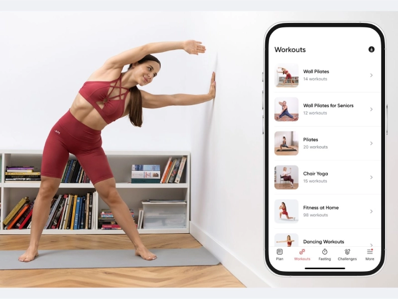 Pilates Exercises at Home app.
