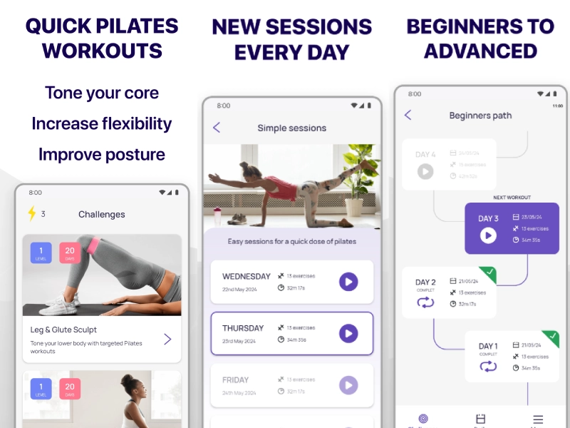 5 Minute Pilates app.