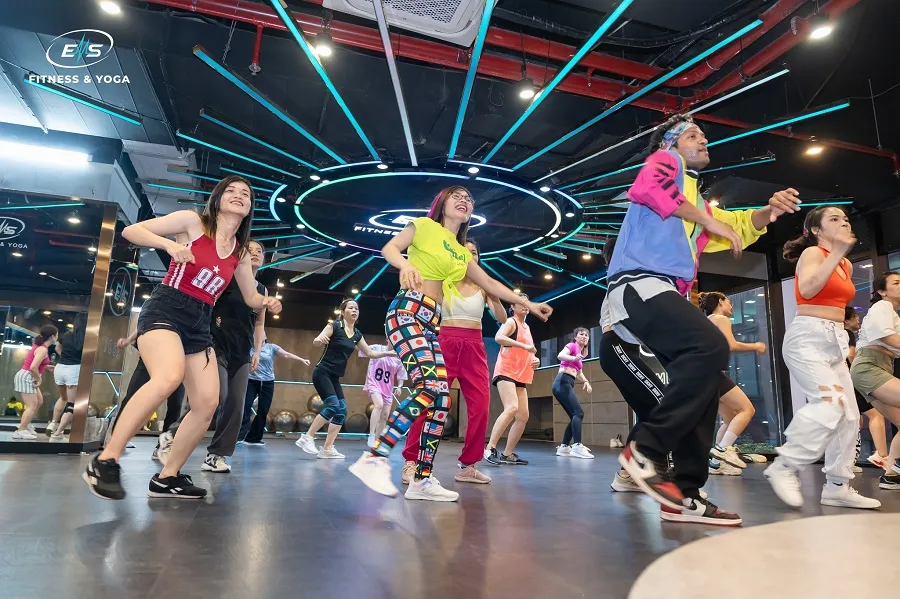 Aerobic classes at EMS Fitness & Yoga.