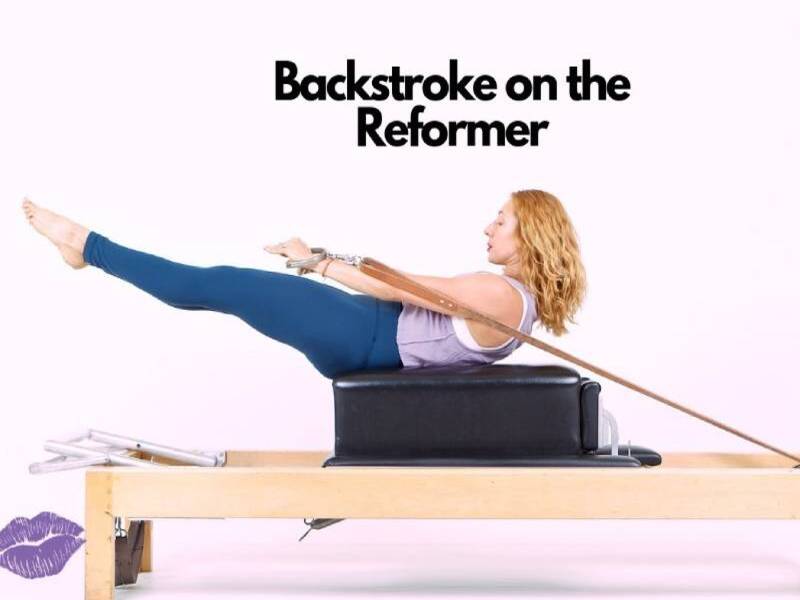 Perform the Pilates Backstroke exercise on the Reformer device.