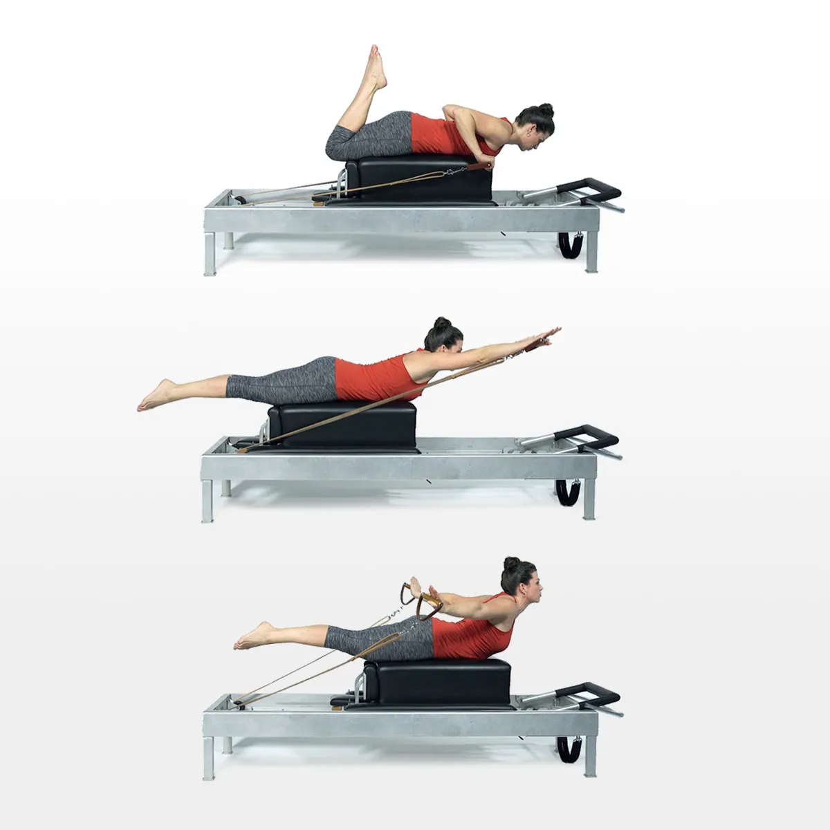 How to perform the Pilates Breaststroke exercise on a Reformer.