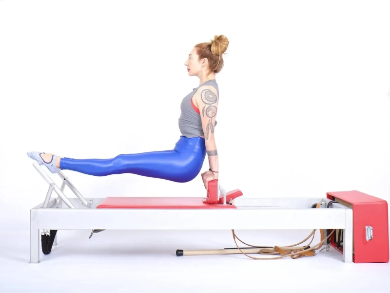 Pilates Control Push Ups Back Exercise on the Reformer
