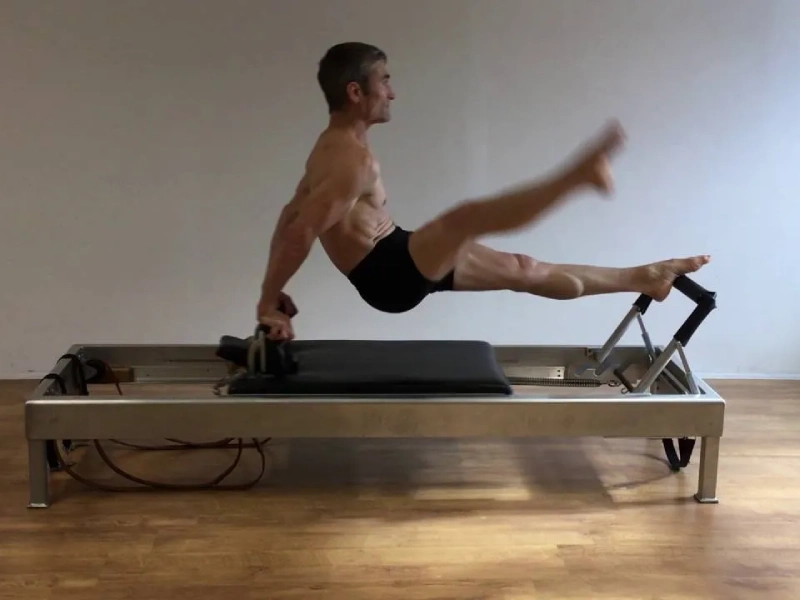 The Pilates Control Push Ups Back exercise on a Reformer offers many benefits to the body.