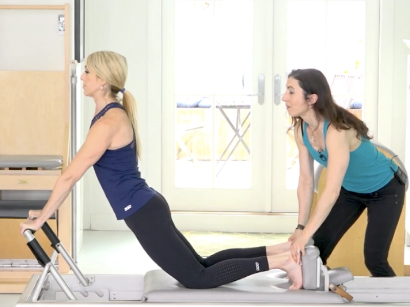 Pilates Down Stretch on the Reformer.