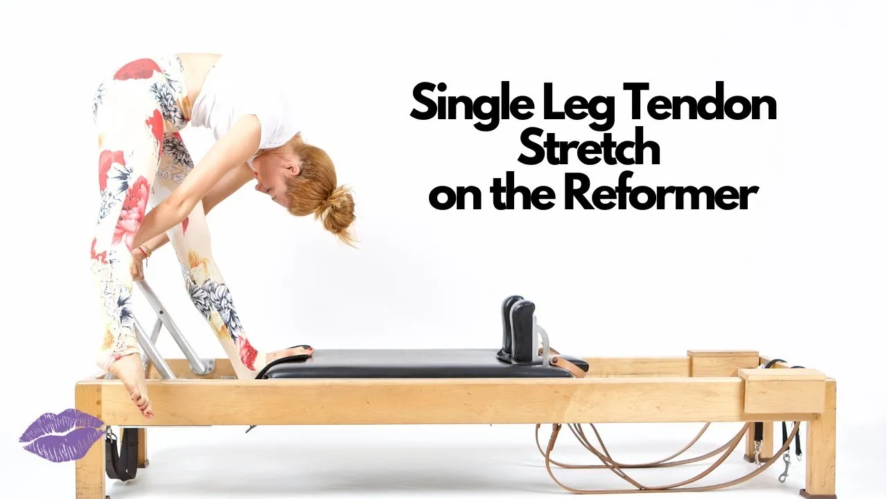 Pilates Single Leg Tendon Stretch on the Reformer.
