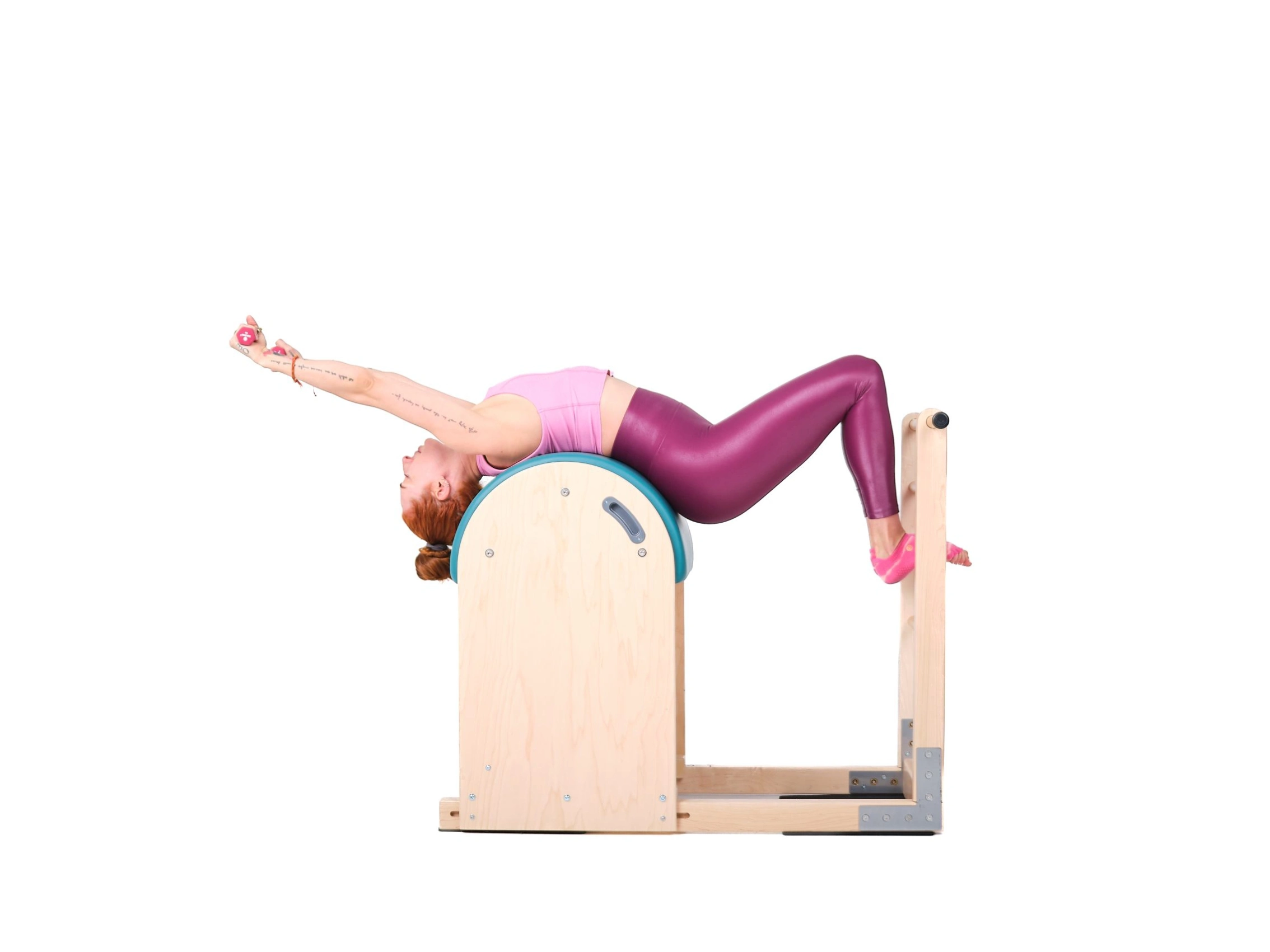 Pilates Circles Exercise on the Ladder Barrel.