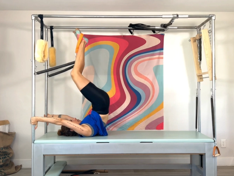 Steps to perform the Airplane exercise on the Cadillac.