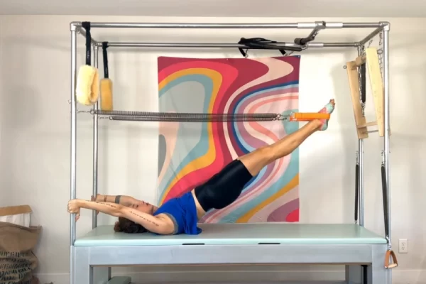 Steps to perform the Airplane exercise on the Cadillac.