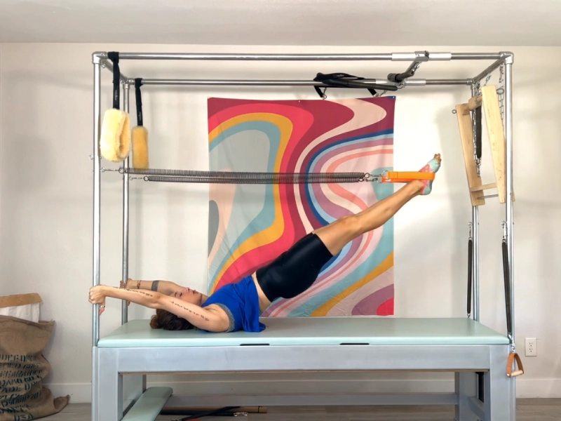 Steps to perform the Airplane exercise on the Cadillac.