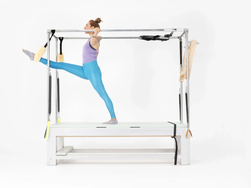 Pilates Ballet Stretches Front exercise on Cadillac.