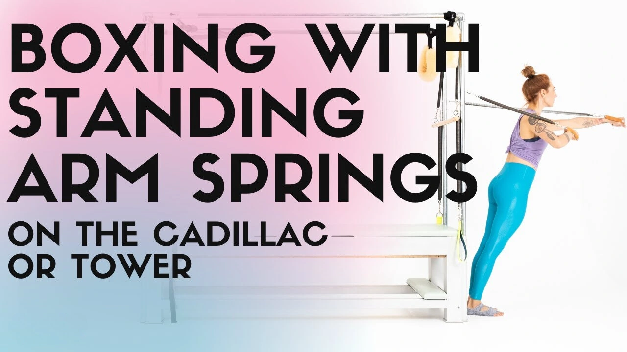 Pilates Boxing with Standing Arm Springs exercise on the Cadillac