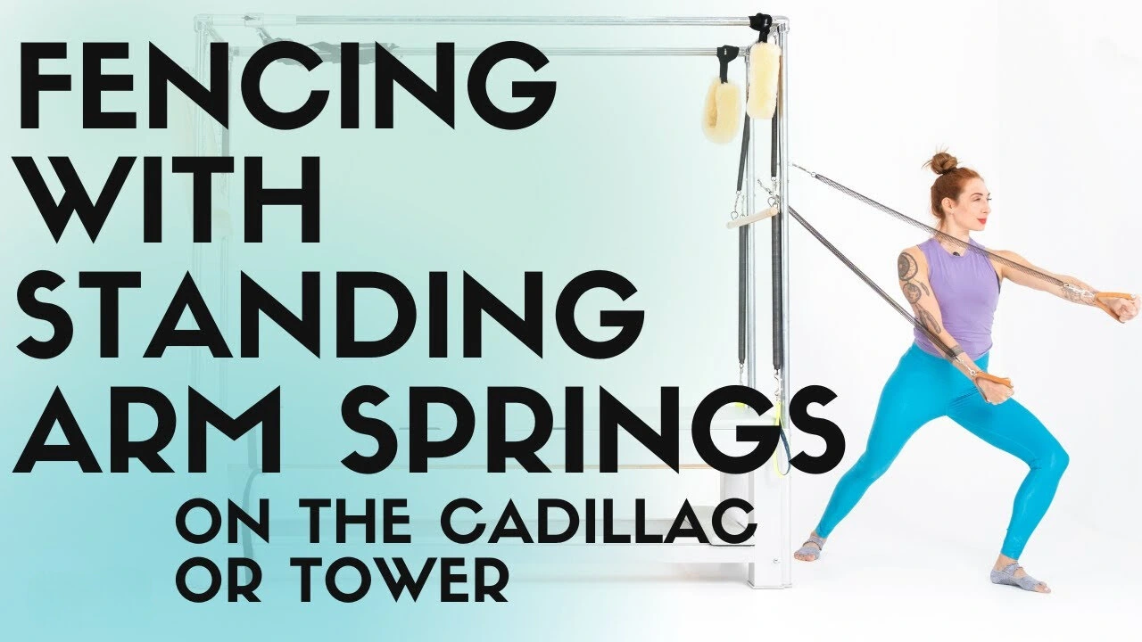 Pilates Fencing with Standing Arm Springs exercise on Cadillac