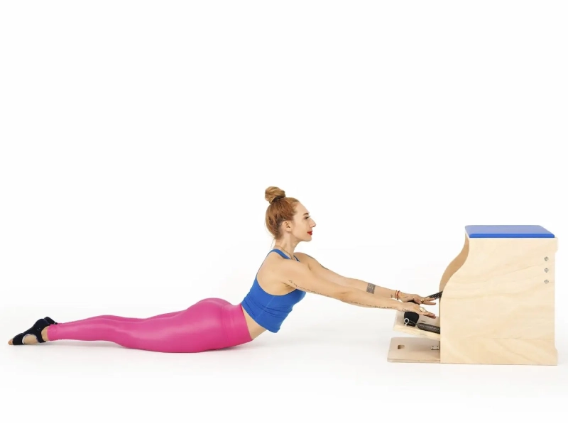 The Flying Eagle exercise is performed on the Wunda Chair.